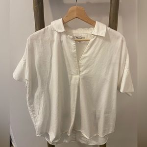 Madewell short sleeved collared v neck // size M